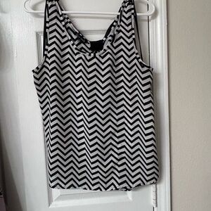 Haute Monde Black and White Chevron Camisole Tank